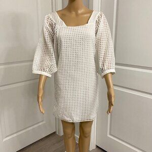 Imperial Women's Balloon Half Sleeve Mini Dress. White. Medium. Wedding. Chic